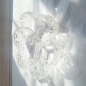 Mikasa Large Vintage Dining Walther Sectional Glass Serving Dish Frosted Leaves